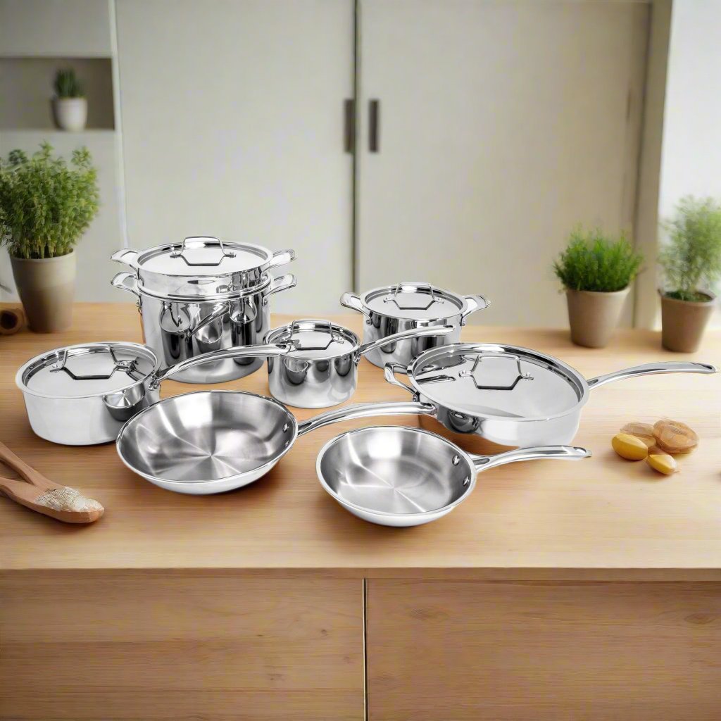 BERGHOFF 13PC STAINLESS STEEL COOKWARE SET