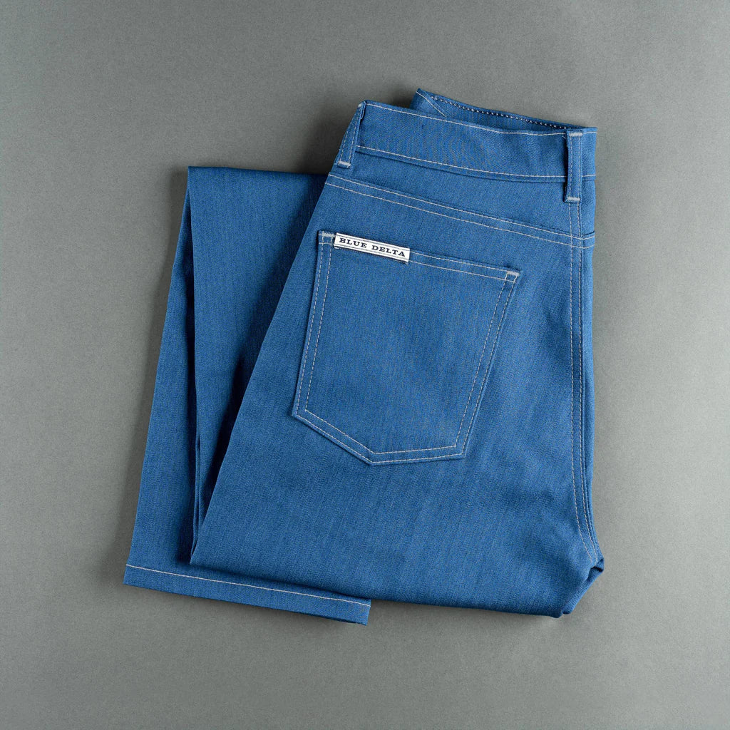 CUSTOM TAILORED BLUE DELTA JEANS