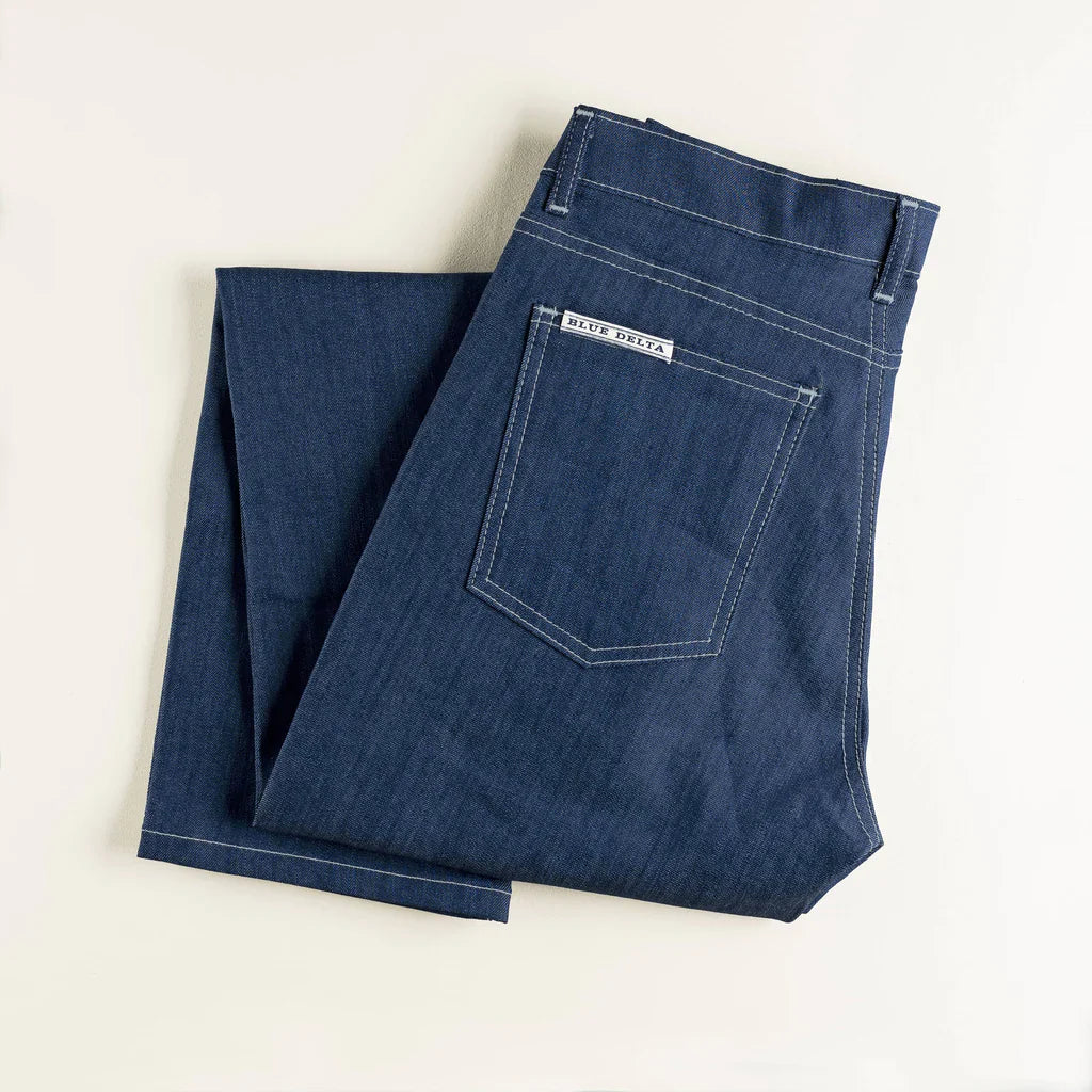 CUSTOM TAILORED BLUE DELTA JEANS